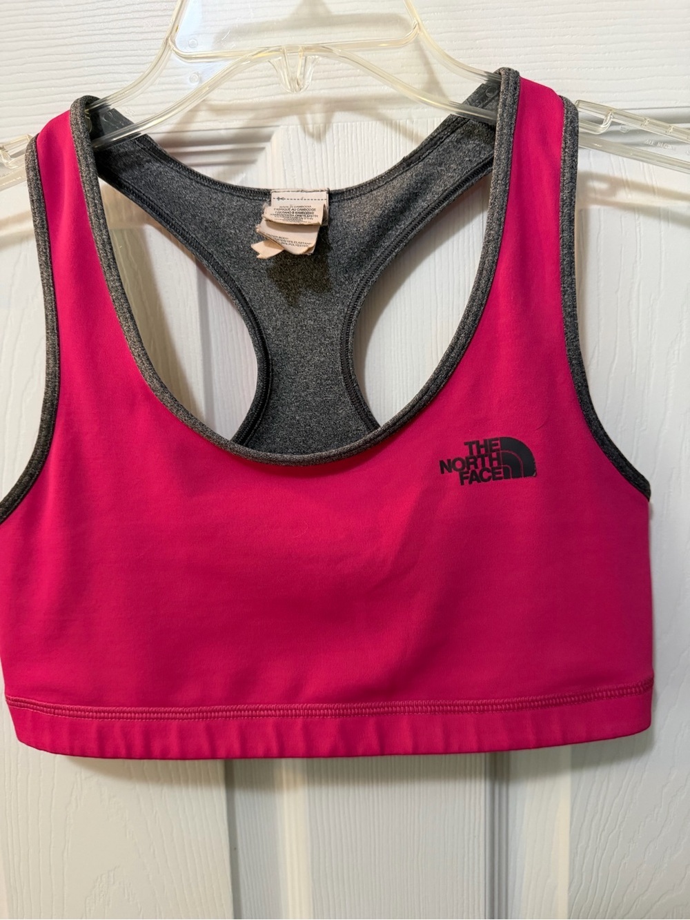 The North Face Hot Pink and Gray Racerback Sports Bra Sz M